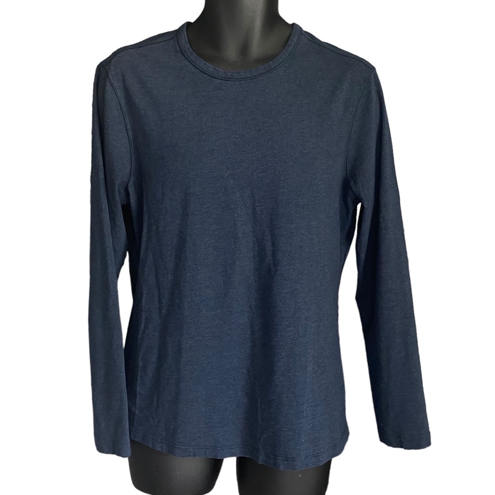 Lululemon Cotton Long Sleeve Crew Neck Shirt Tee Navy Size Medium